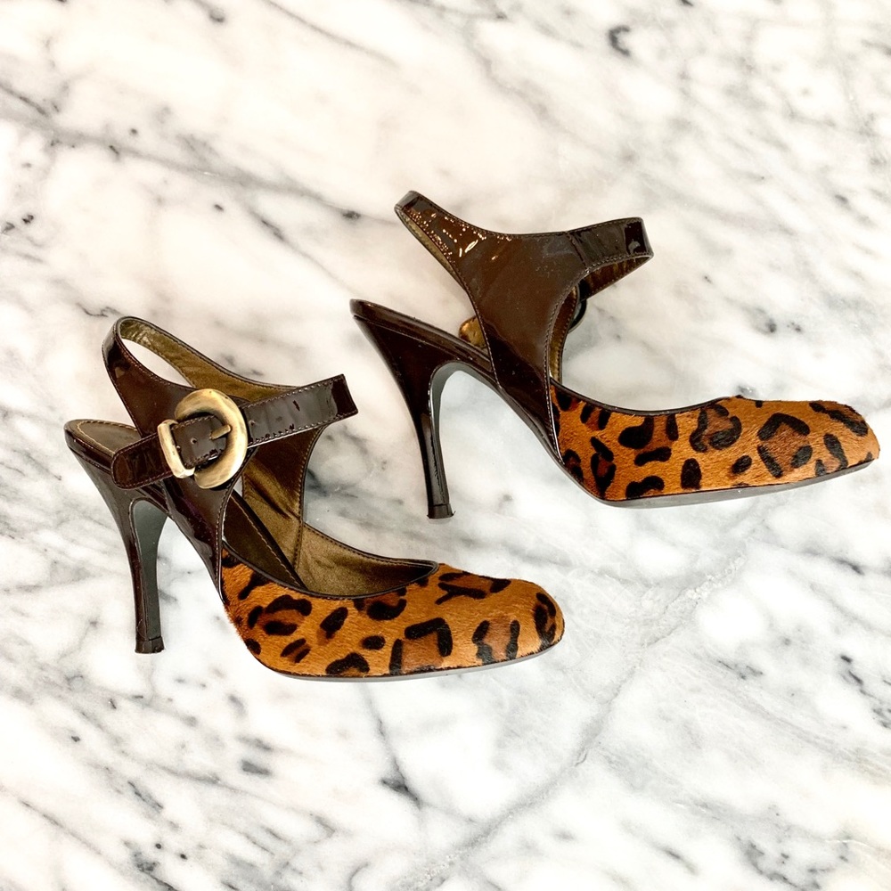 Linea Paolo Leopard Print Heels (Size 6)